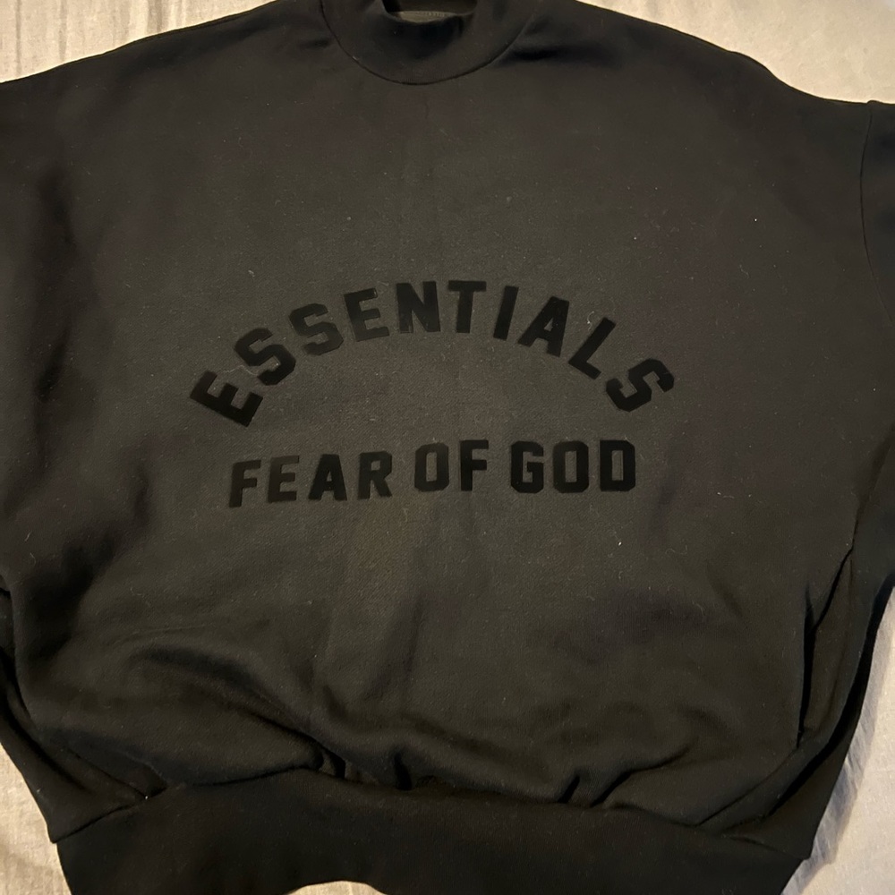 Essentials Black Crewneck Sweater